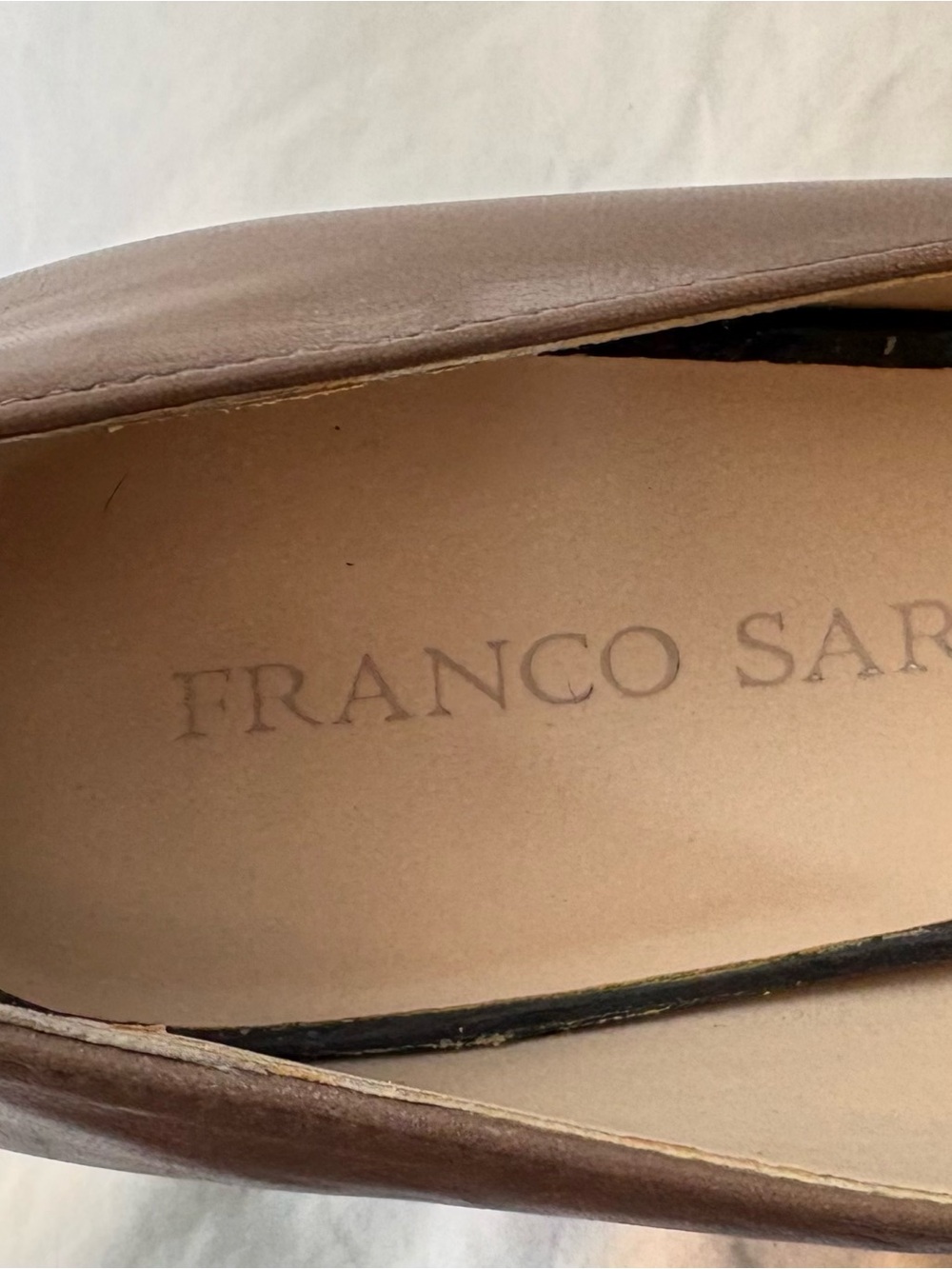 Franco Sarto Two-Tone Brown and Black Pointed-Toe Pumps - Picture 6 of 11